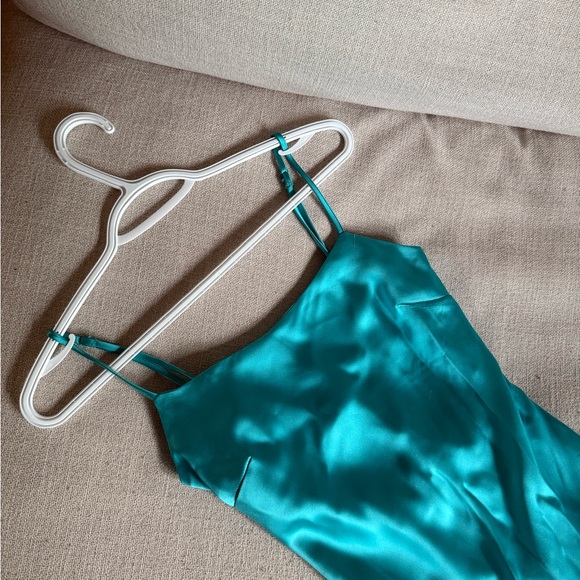 Dynamite Blue Midi Dress with Elegant Sheen - Picture 1 of 4